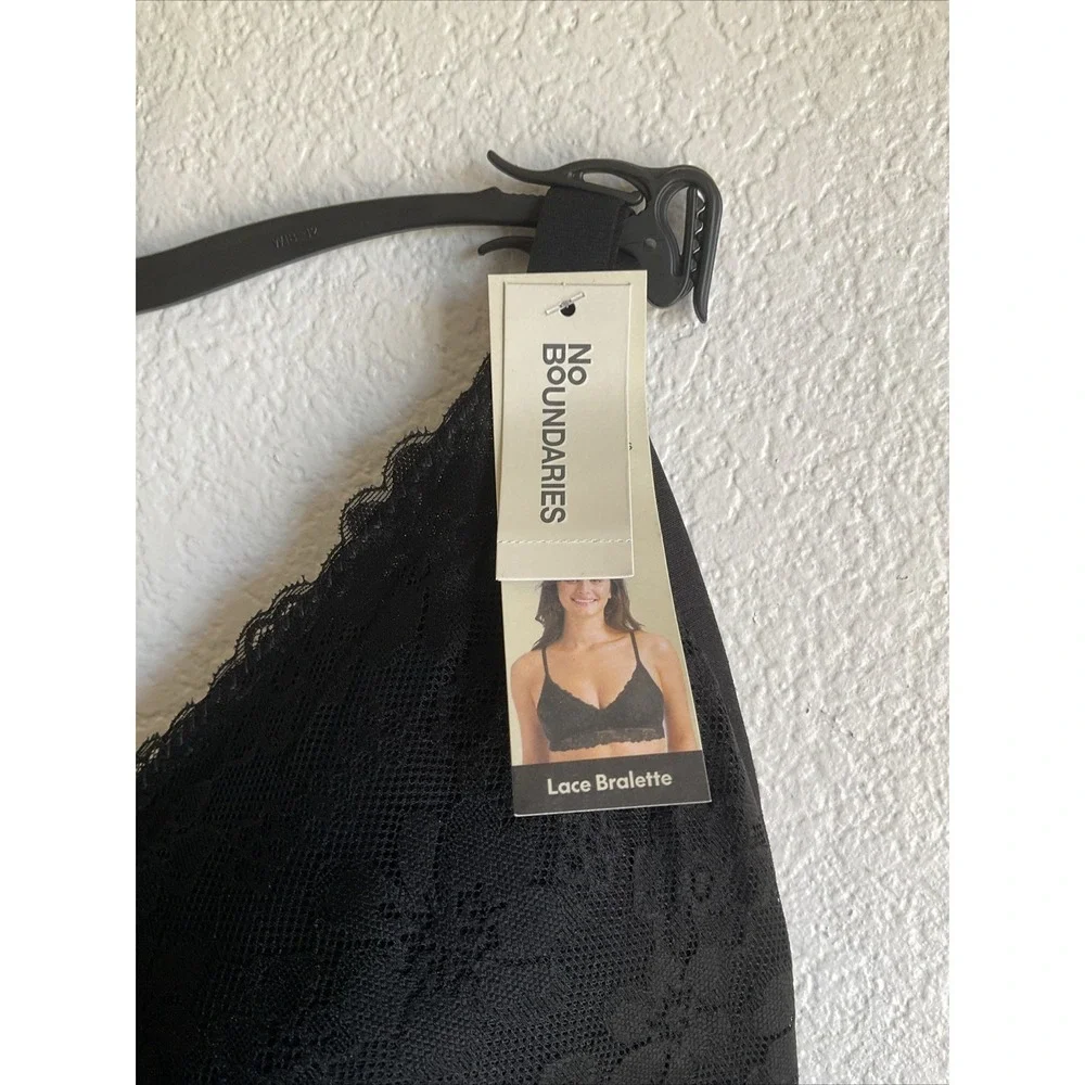 NWT No Boundaries Contour Lace Wirefree w/Removable‎ Pads Bralettes Black 3XL